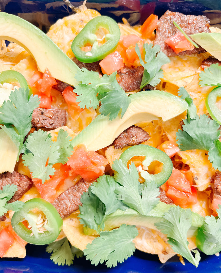 Cheesy Game Day Korean Nachos - Southern Art Co.